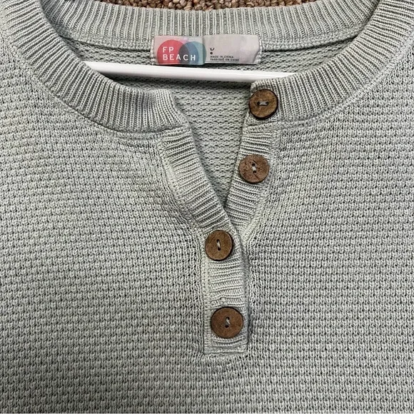 FREE PEOPLE Beach Hailee Waffle Knit Set Size Large - Picture 4 of 13